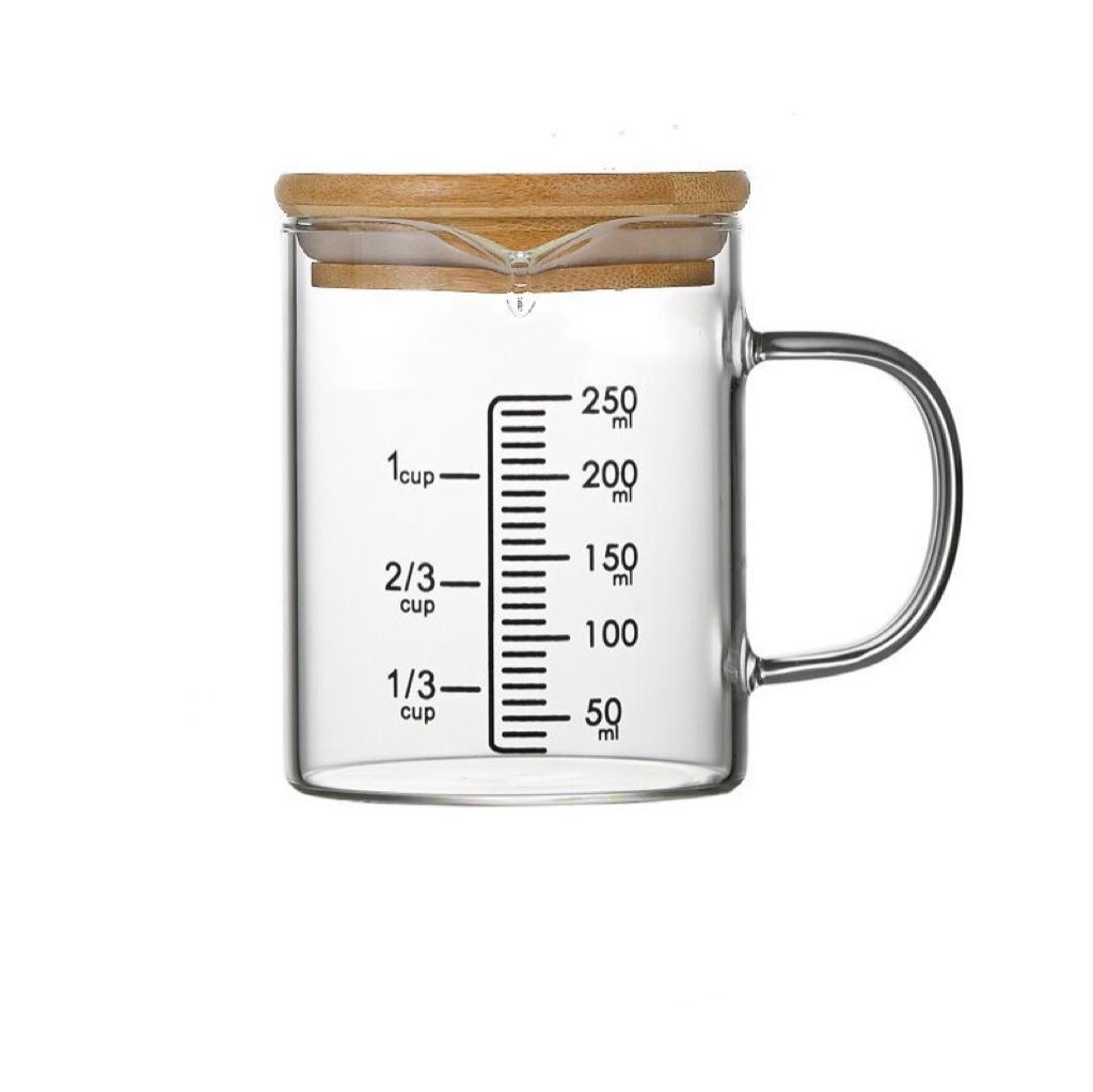 Мерный стакан из высокоборосиликатного стекла с ручкой - Прозрачный градуированный стакан для выпечки, молока и сока