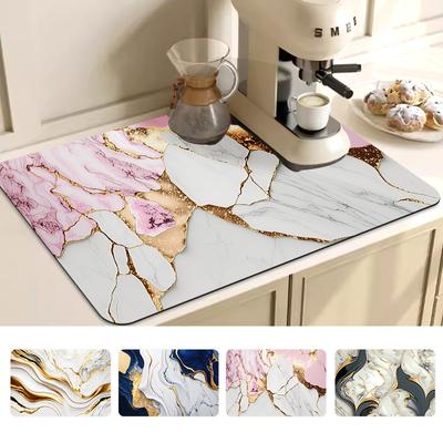 Подставка для сушки посуды Morden Kitchen, коврик для кофейной чашки с мраморным принтом, впитывающая подставка для кухни, защитная подставка для столешницы в ванной