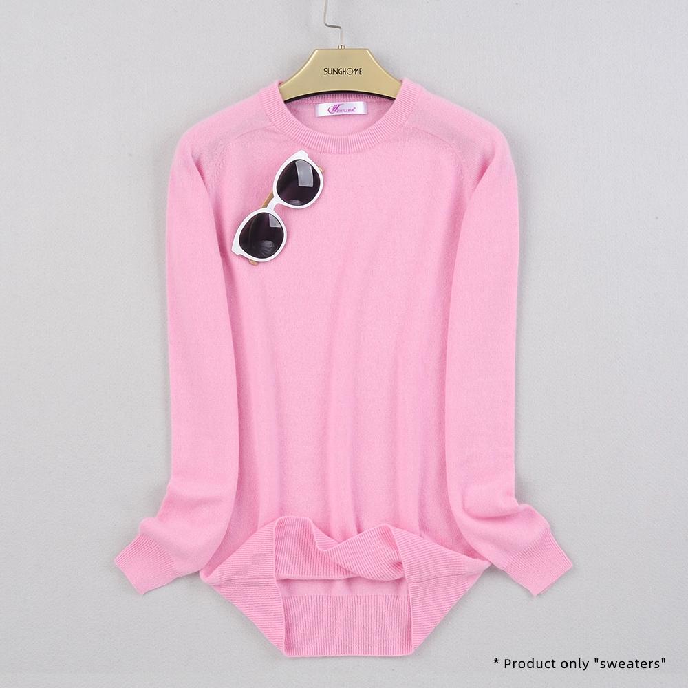 Женский кашемировый свитер с круглым вырезом для тепла и комфорта вязаный свитер с длинными рукавами