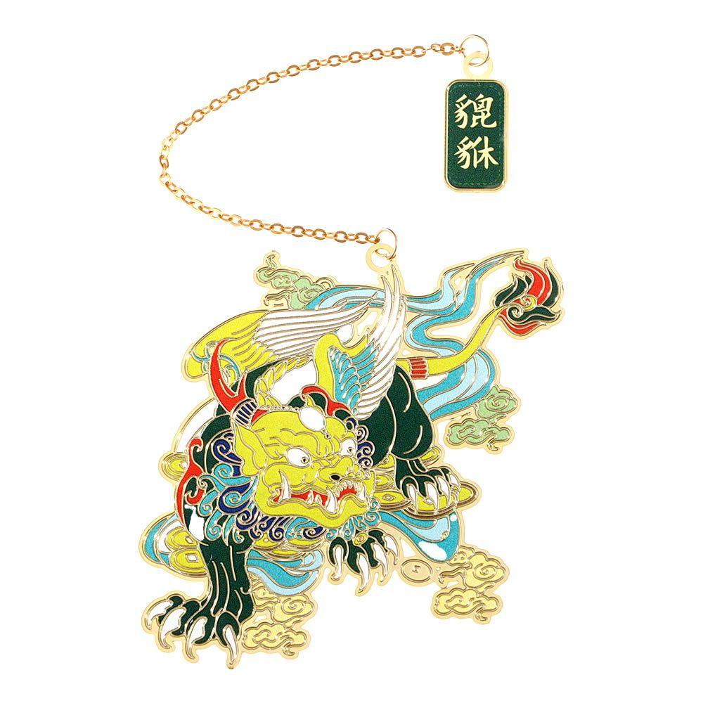 New Chinese Style Retro Mythical Bookmark With Tassel Creative Metal Hollow Dragon Tiger Book Clip Student Gift Office Supplies