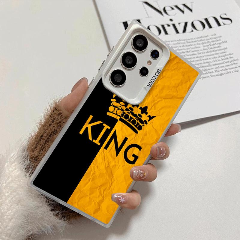 Queen King Couple Theme Soft Phone Case for Samsung Galaxy S24 S25 FE S26 Edge S23 Ultra S22 Plus S21 + Shockproof Cover Back Sh