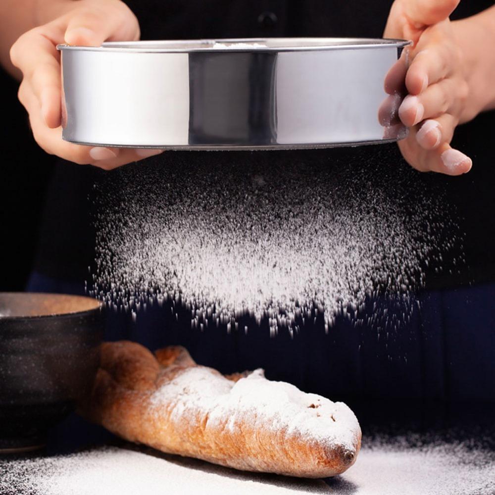 6PCS Round Flour Sifter Set Stainless Steel Kitchen Strainer Baking Sifter Flour Sifting