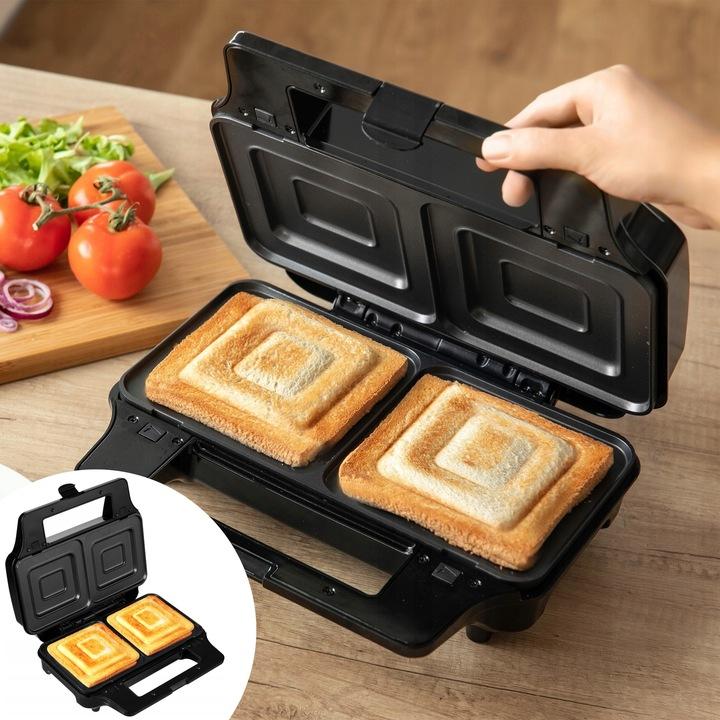 Opiekacz Toster Do Kanapek Tostów Panini Gofrów Sencor 4W1 900 W Czarny