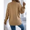 GMXIA Autumn and Winter Casual Solid Color Openwork Long-sleeved Cardigan Sweater Jacket Women's Wear