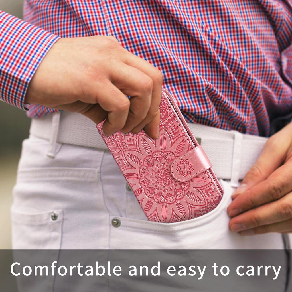 Wallet Case for Motorola Edge 50 Neo 5G/Moto S50 5G/ThinkPhone 25 5G Leather Phone Cover Sunflower Imprint