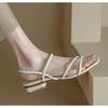 2025 New Summer Sexy Open Toe Female Sandals Feet Bare Straps Shoes Rubber Soles Low Heel Women Sandalias Zapatos De Mujer
