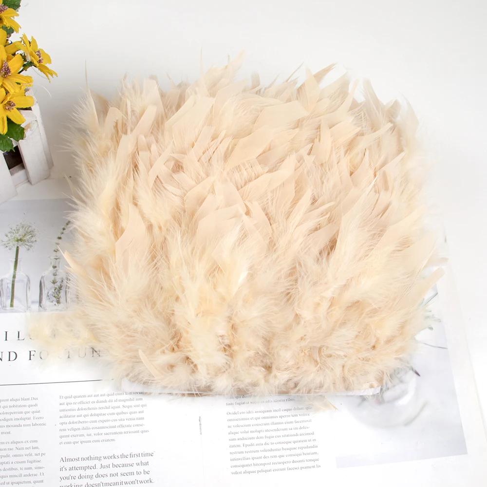 Feather White Turkey Feathers Trim 10-15cm/4-6inch Natural Feather Ribbon for Sewing Clothing Fringe Plumes Wedding Decoration
