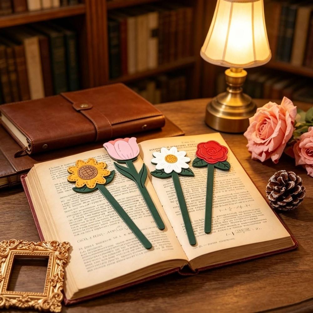 Handmade 3D Floral Bookmarks Creative Page Clips Durable Book Markers  Book Lovers