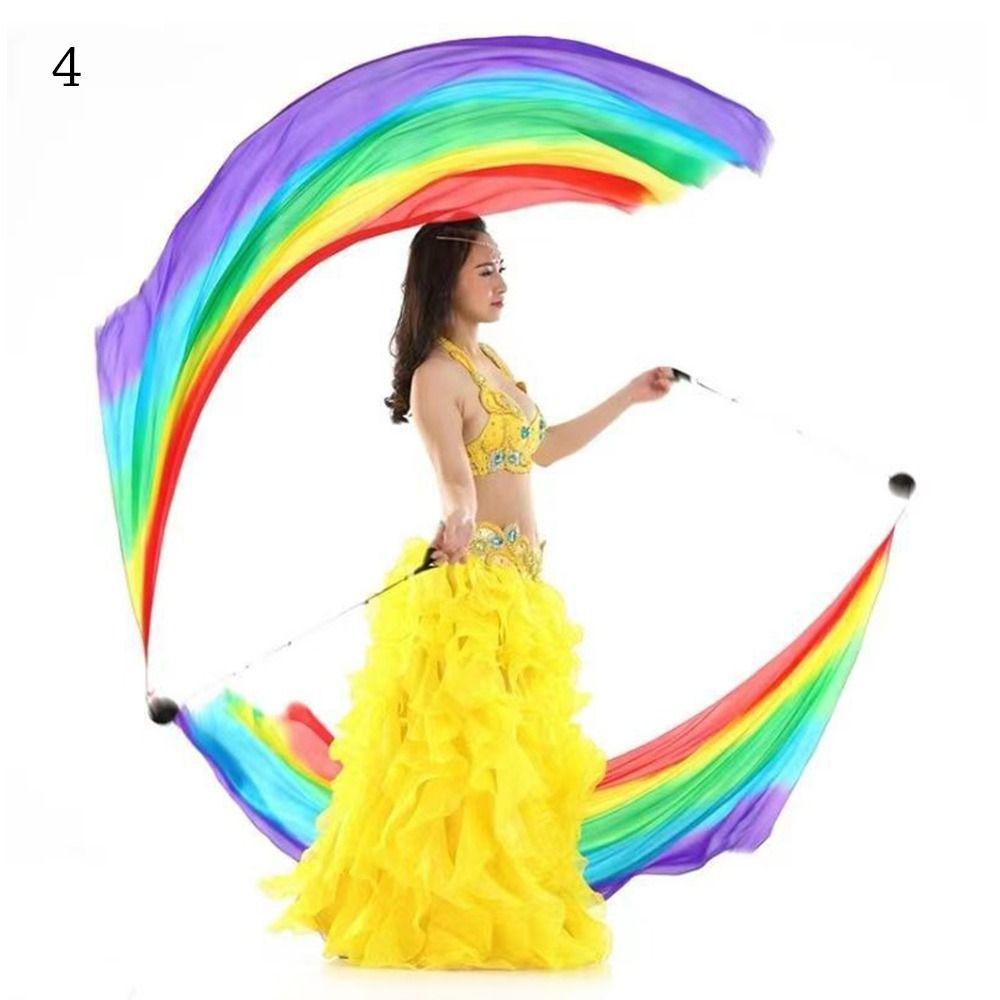 Rainbow Belly Dance Thrown Balls Silk Veil Stage Performance Props Women Belly Dance Accessories