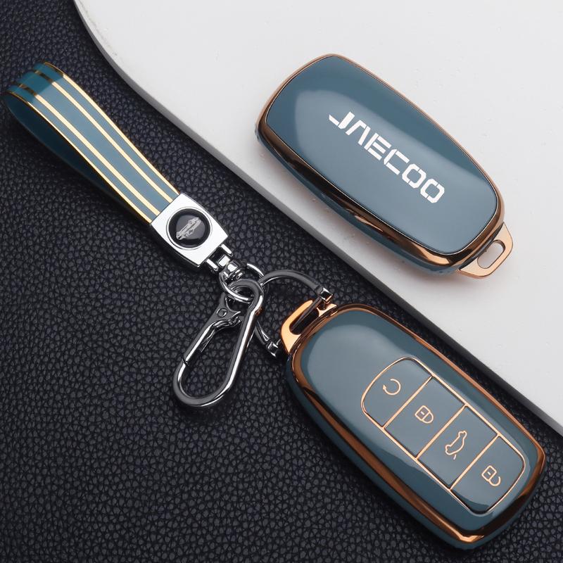 Чехол для ключа автомобиля для Chery Jaecoo J7 J8 7 phev 2025 2024 2023 Мягкий TPU чехол-сумка для ключей Защитный корпус Брелок Автоаксессуары