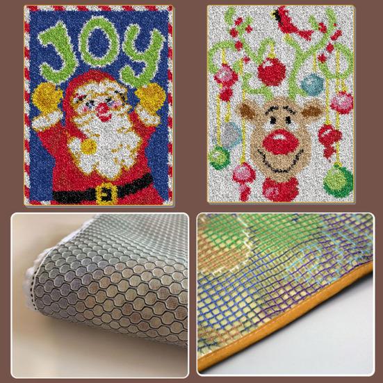 Коврик для самостоятельного вязания крючком, набор для веселого отдыха в рождественском стиле, предварительно напечатанная основа, ковер ручной работы