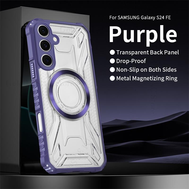Военный гибридный бронированный чехол для телефона для Samsung S25 Edge S24 FE S23 Ultra Для Magsafe Прозрачная жесткая накладка для Galaxy A16 A06 A36