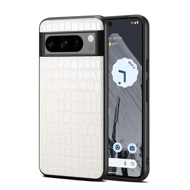EUCAGR Роскошный кожаный чехол для телефона с узором под крокодила для Google Pixel 10 Pro XL 9 8 7 6 Pro Задняя крышка для Google Pixel 8A 7A 6A