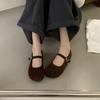 Soft-soled Beanie Shoes Women's 2025 Autumn Word with Mary Jane Skirt Flat-soled Retro Red Shallow Mouth Single Shoes Tide