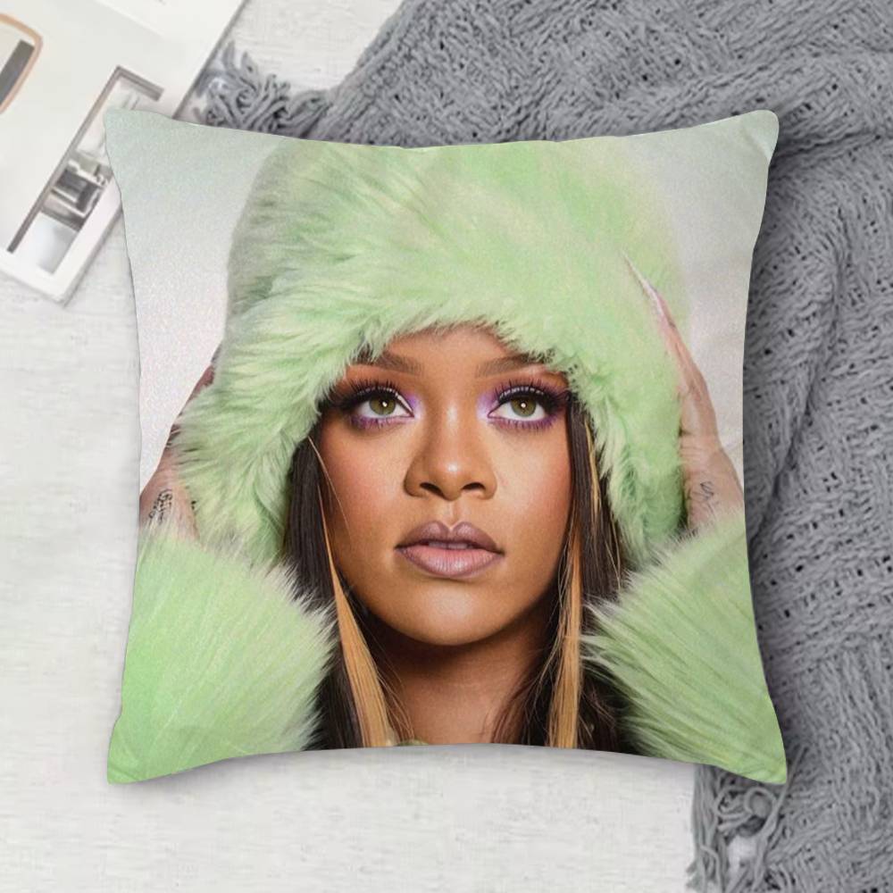 RRihanna Doublesided Printed Square Decorative Cushion Cover for Sofa Living Room Home Decor