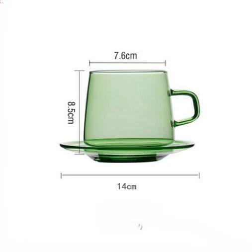 Heat-resistant Glass Cup of Coffee and Tea Tableware Color Espresso Cups Drinkware Teaware Cafes Coffee Travel Mug Set Aesthetic