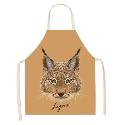 Кухонный женский фартук для ухода за кошкой из мультфильма, льняной фартук для домашней уборки, противообрастающий фартук, домашняя кулинария, выпечка, нагрудник для взрослых, инструмент для чистки дома