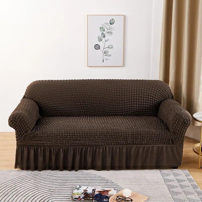 Seersucker Sofa Cover Elastic Sofa Slipcover Adjustable Sofa Cover Furniture Protector For Living Room Bedroom Office Home Decor