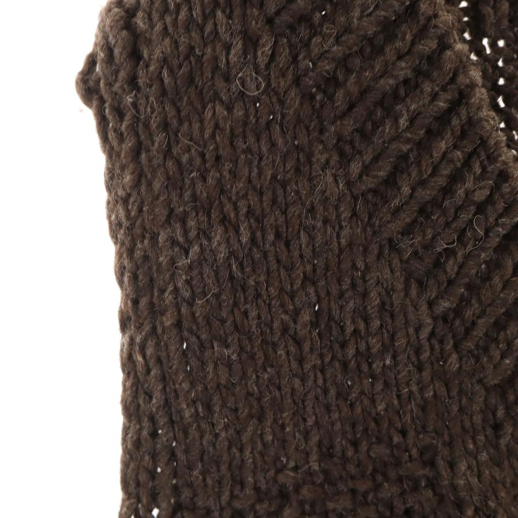 Неиспользованный ETRE TOKYO жилет из перуанской шерсти, трикотажный, F коричневый, женский, б/у