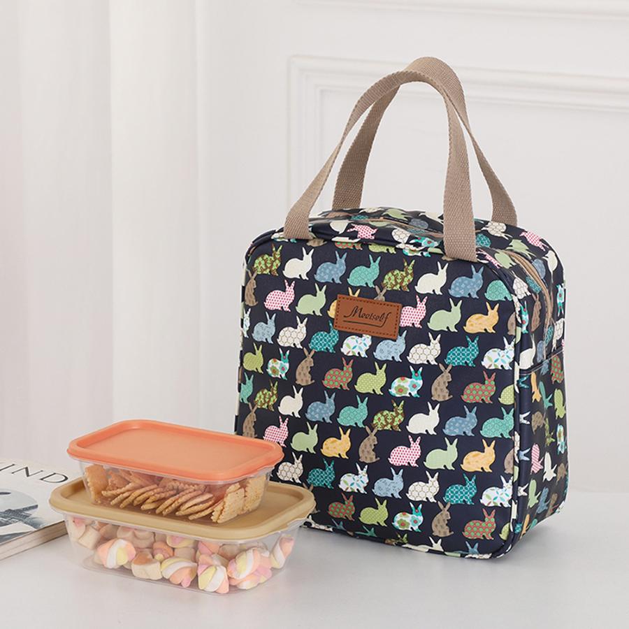 Модная большая вместимость алюминиевая фольга утолщенная ручная сумка для ланча ежедневная переноска сохранение тепла фиксация свежести ланч-бокс сумка для ланча