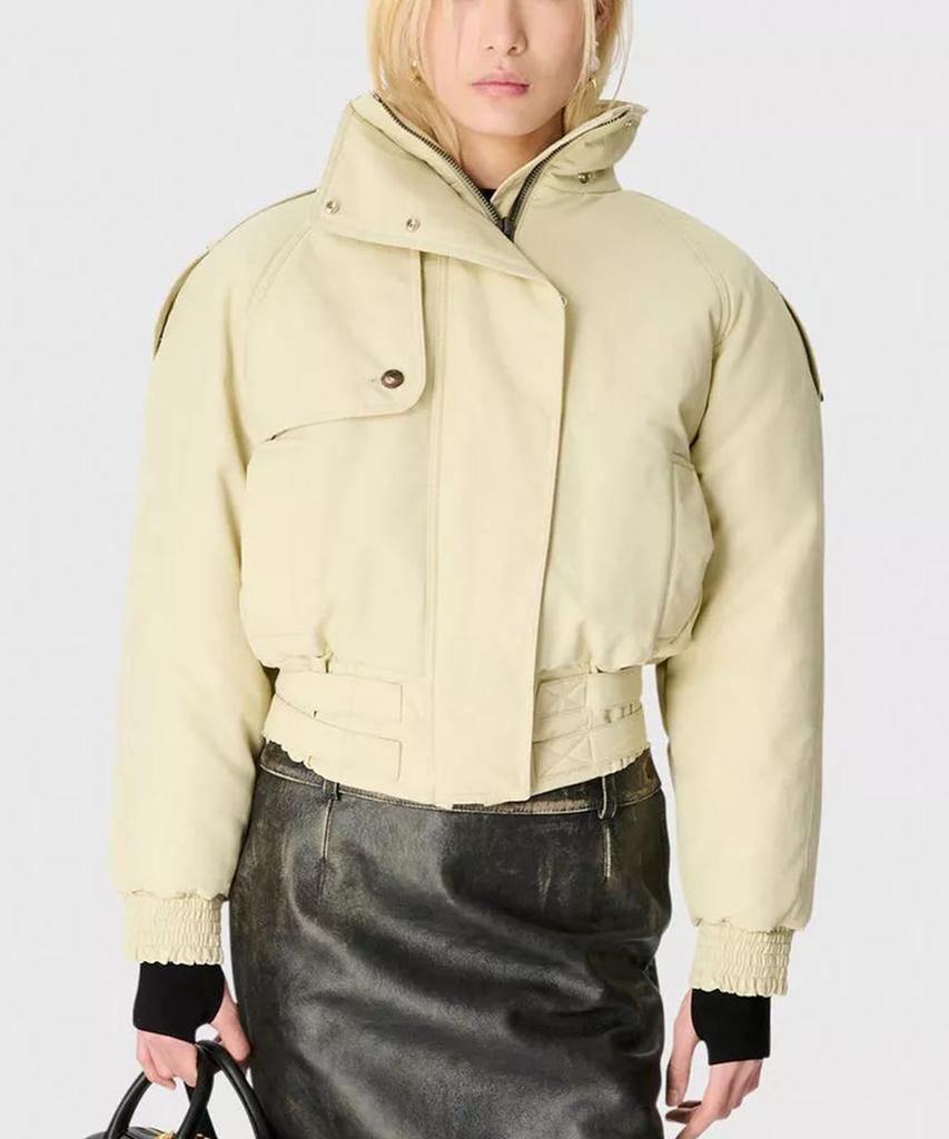 Marine Serre (U) Regenerated Gabardine Twill Bomber Jacket Light Beige Regenerated Gabardine Twill Bomber Jacket Bg10 Light Beige