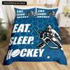 Хоккей Спорт King Queen Пододеяльник Burning Hockey Ball Комплект постельного белья для подростков Спортсмен Черный 23 шт. Полиэстер Пододеяльник