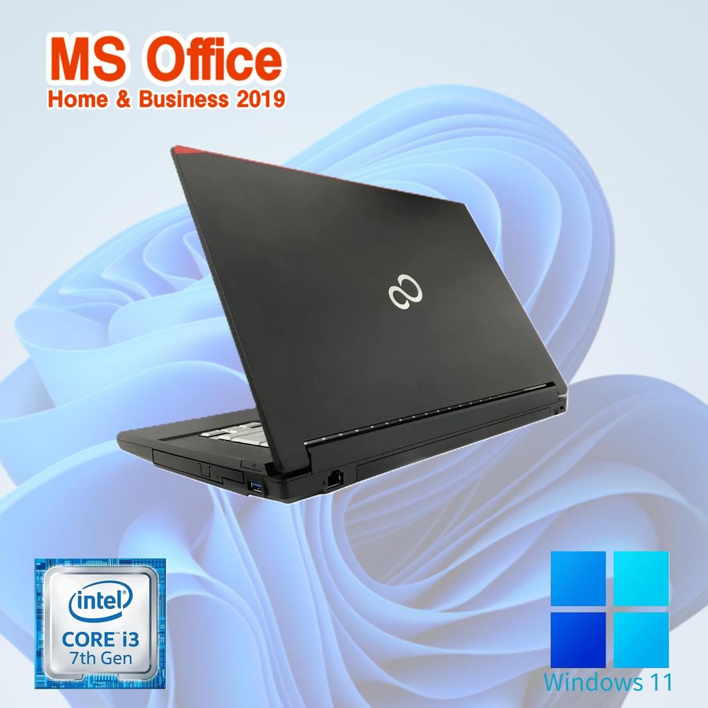Refurbished Fujitsu A577 7th Generation Windows 11 MS Office Home Breakfast Wajun 4GB 512GB SSD Laptop, 15.6-inch, i3-7130U, Pro, & 2019, Webcam,