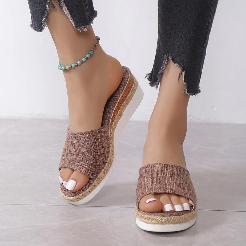 New Women Sandals Low Heels Wedge Shoes Summer Zapatos Mujer Peep Toe Platform Ladies Slippers Sandalias De Mujer Verano