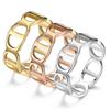 18k Gold CD Titanium Steel Women's Plain Band Non-Fading Niche Couple Ring