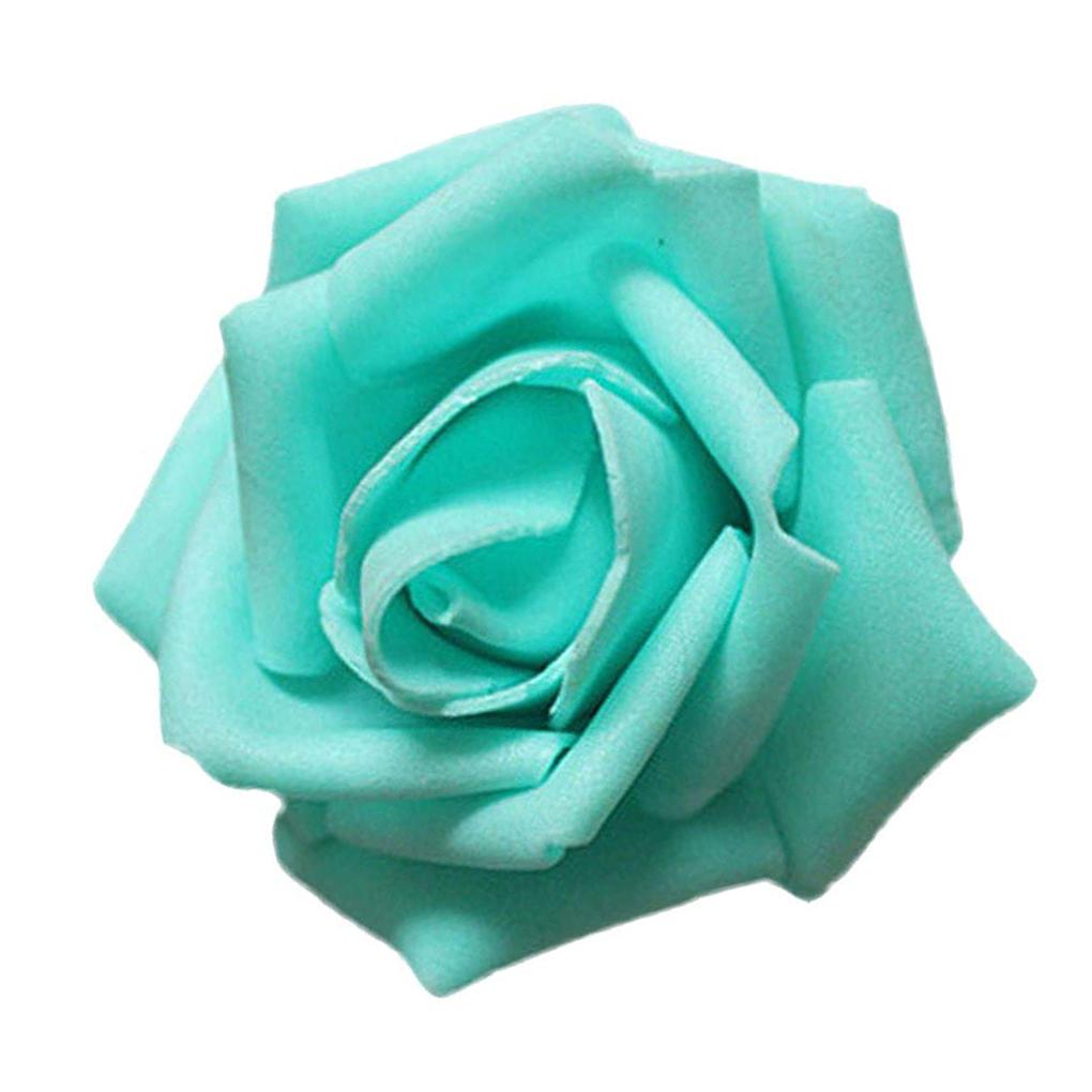 50 Pieces Artificial Flowers PE Foam Lifelike Rose Fake Flower Bouquet Wedding Party Engagement Ornaments Green