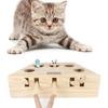 Wooden Cat Hunt Toy Catch Bite Indoor Funny Teasing With 3/5-holed Mouse Holes Pet Hit Hamster Cat Catching Mouse Pet Supplies Interactive Puzzle Toys