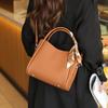 2024 New High End Genuine Leather Bucket Bag Women's Bag Small Commuter Bag Handheld Crossbody Bag Head Layer Cowhide Women's Bag