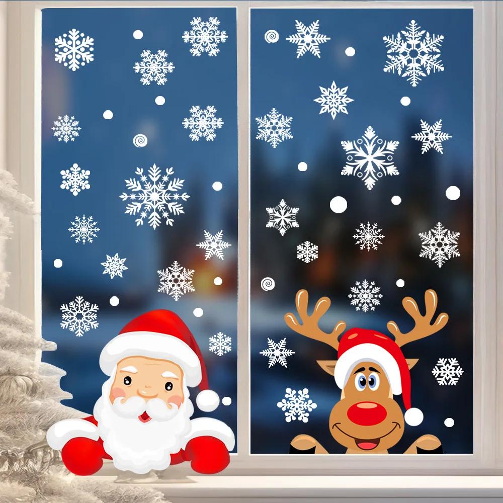 Christmas Window Sticker Merry New Year Decorations For Home 2026 Cristmas Ornament Xmas Navidad Natal Gifts Festive 2025