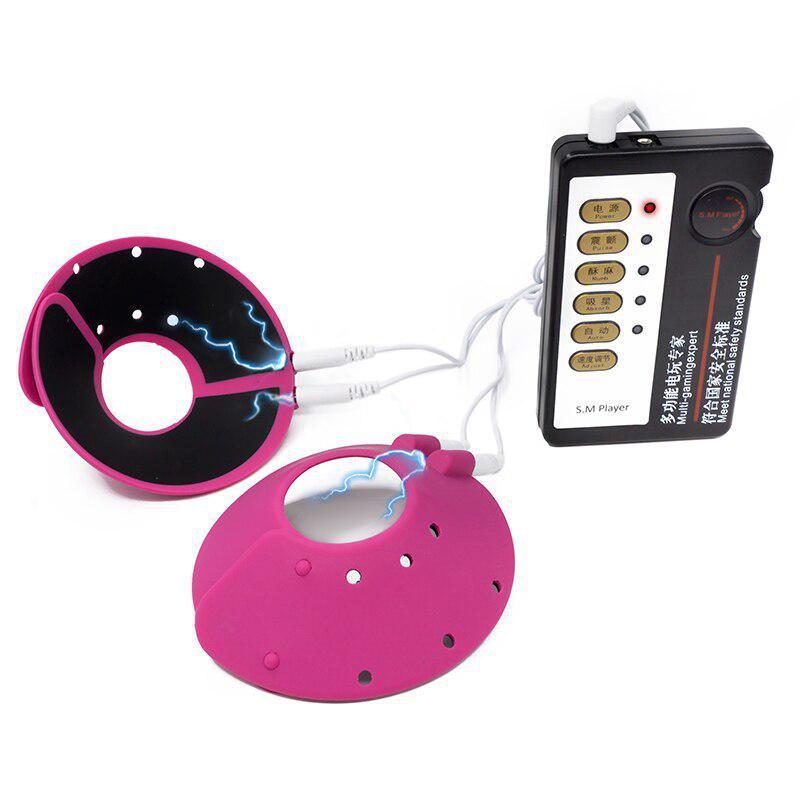 Массажный комплект с кольцом для пениса и анальной пробкой с электрическим током