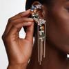 Роскошные серьги-кисточки с бриллиантовым цветком: Блестящие Свадебные Подвески и Аксессуары