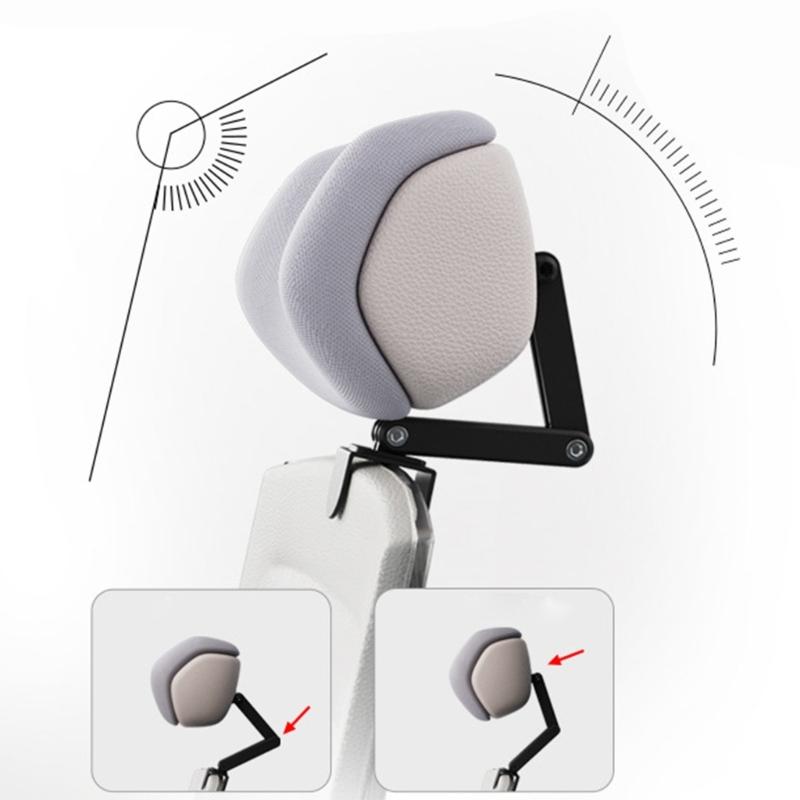 Эргономичная подушка для шеи для офисных кресел Съемное крепление для подголовника С сердечниками из пены с эффектом памяти Регулируемая высота Под углом