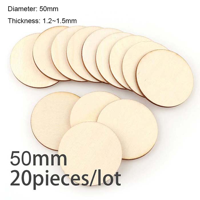 Diameter 1-10cm Natural Unfinished Round Wood Slices Circles Discs for DIY Wood Craft Painting Christmas Ornament Decoration