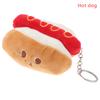 1Pc Food Plush Keychain Hamburger  Dog French Fries Stuffed Doll Pendant Toy