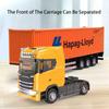 1: 50 Container Trucks Cars Models Toys Alloy Diecast Wheel Pull Back Miniature Vehicle with Light Music Car Adult Gifts