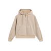 Li Ning Hooded Drawstring Solid Color Fashion Long Sleeve Sweatshirt Women Sweatshirt Light-Glaze-Brown AWDT824-1