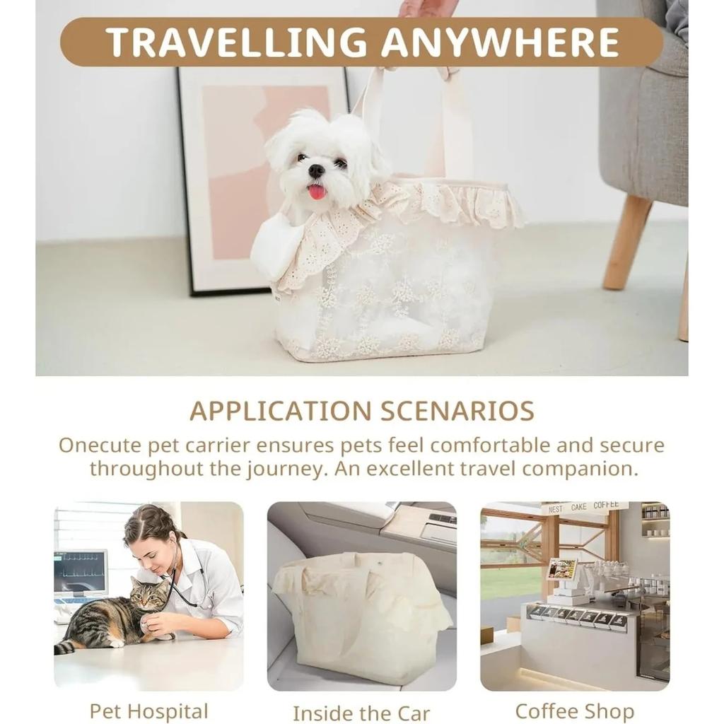 Dog Carrier for Small Dogs Rabbit cat with Large Pockets, Cotton Bag, Dog Carrier Soft Sided, Collapsible Travel Puppy Carrier