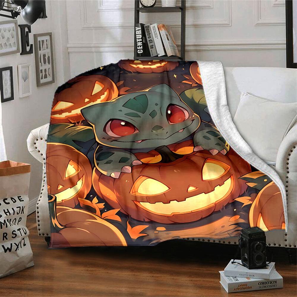 1pc Halloween, Pokémon Blanket Soft All Season Throw with Vibrant Design, Perfect for Home, Travel, and Gifts, Ideal for Naps and Camping