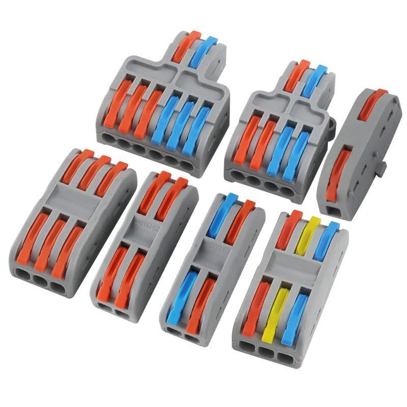 Быстроразъемный нажимной клеммный разветвитель для мягких и жестких проводов