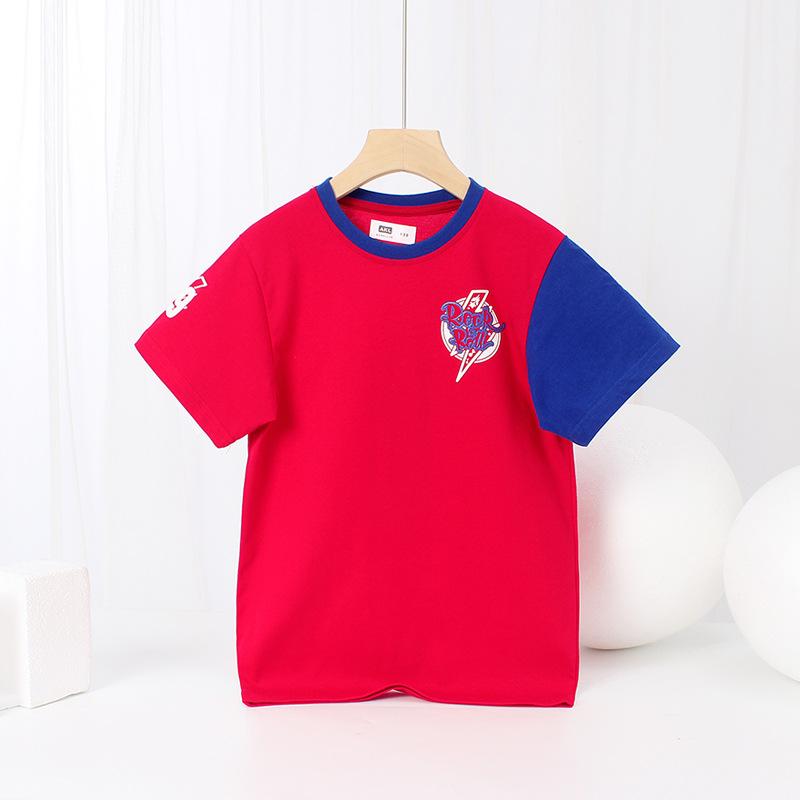 Летняя корейская версия детской новой футболки с короткими рукавами для мальчиков CuHK детская трендовая цветная хлопковая рубашка детская с короткими рукавами
