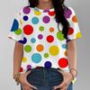 Яркая цветная женская футболка в горошек, повседневная, модная и удобная, белая, с коротким рукавом