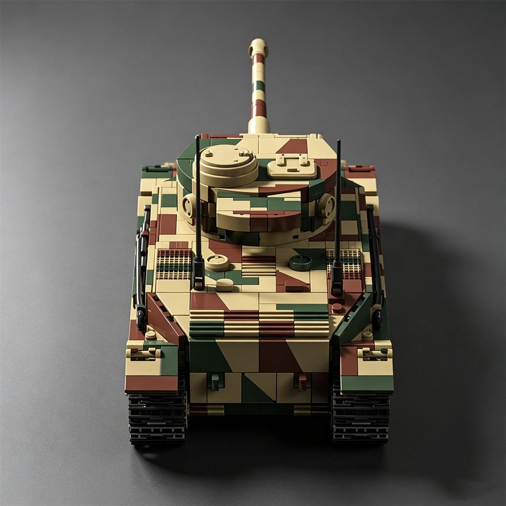 MOC Military Series (Panzerkampfwagen VI Tiger (P)) Main Battle Tank Building Block Model Kit—A Gift for Military Enthusiasts