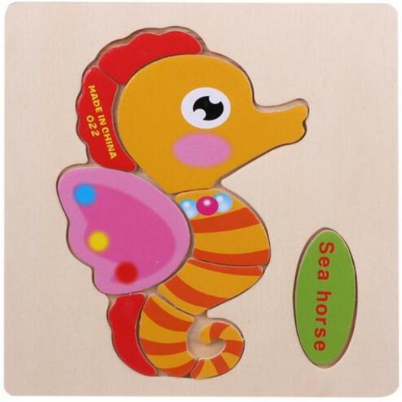 Деревянная игрушка-головоломка, детские строительные блоки, мультяшные животные, игрушки для мальчиков и девочек раннего детства