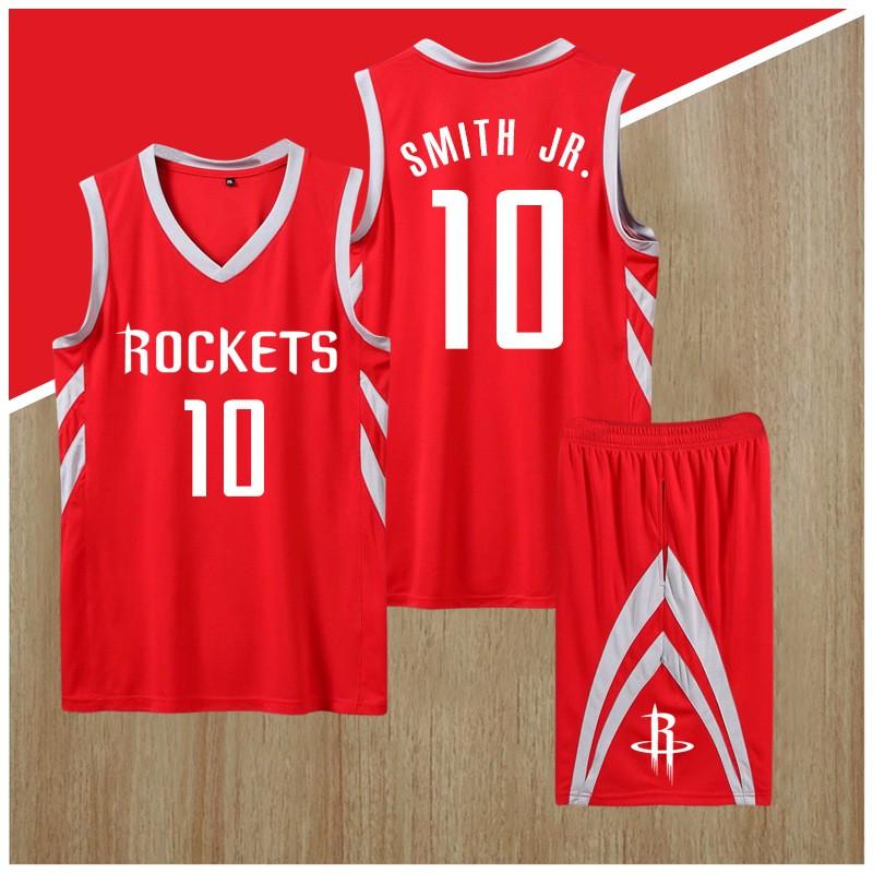Basketball Jersey Set Rockets Team Quick Dry Sportswear Men