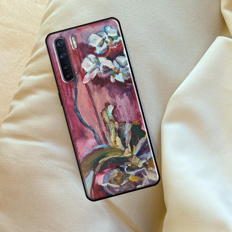 Цветной чехол с цветами орхидеи для Oppo A96 A76 A16 A18 A38 A58 A78 A98 A74 A94 A54 A80 A60 A40 A15 A17 A57 A5 A6 Pro
