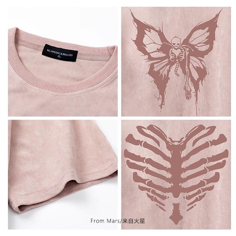 Мужская замшевая куртка с заниженными плечами, свободная, удобная, с коротким рукавом и принтом в виде модного бренда